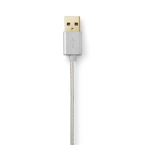 Nedis CCTB39300AL30 Data- en Oplaadkabel | Apple Lightning 8-pins male - USB A male | 3,0 m | Aluminium