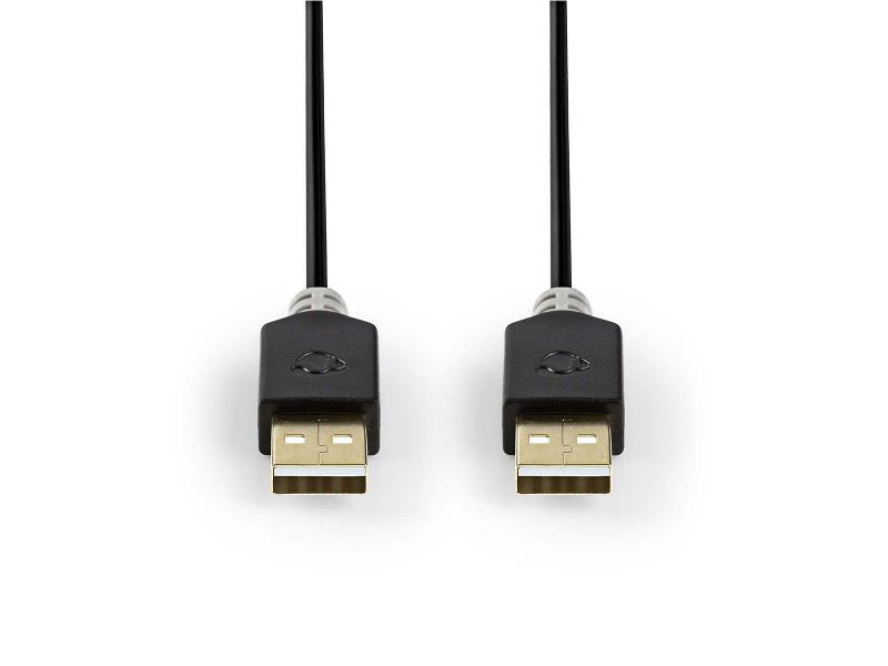 Nedis CCBW60000AT20 Kabel USB 2.0 | A male - A male | 2,0 m | Antraciet