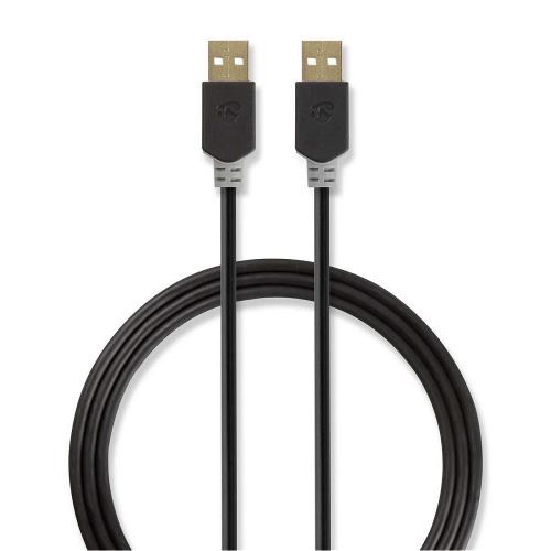 Nedis CCBW60000AT20 Kabel USB 2.0 | A male - A male | 2,0 m | Antraciet
