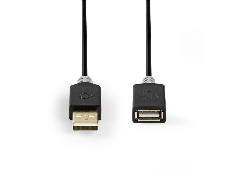 Nedis CCBW60010AT20 Kabel USB 2.0 | A male - A female | 2,0 m | Antraciet