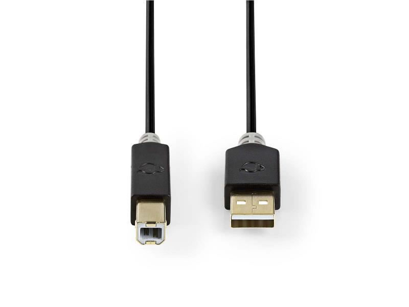 Nedis CCBW60100AT30 Kabel USB 2.0 | A male - B male | 3,0 m | Antraciet