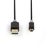 Nedis CCBW60300AT20 Kabel USB 2.0 | A male - Mini 5-pins male | 2,0 m | Antraciet