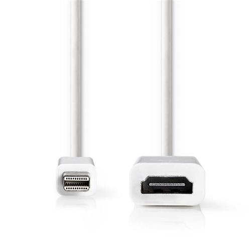 Nedis CCGP37650WT02 Mini-DisplayPort - HDMIT-kabel | Mini-DisplayPort male - HDMIT-uitgang | 0,2 m | Wit