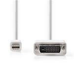 Nedis CCGP37700WT20 Mini-DisplayPort - DVI-kabel | Mini-DisplayPort male - DVI-D 24+1-pins male | 2,0 m | Wit