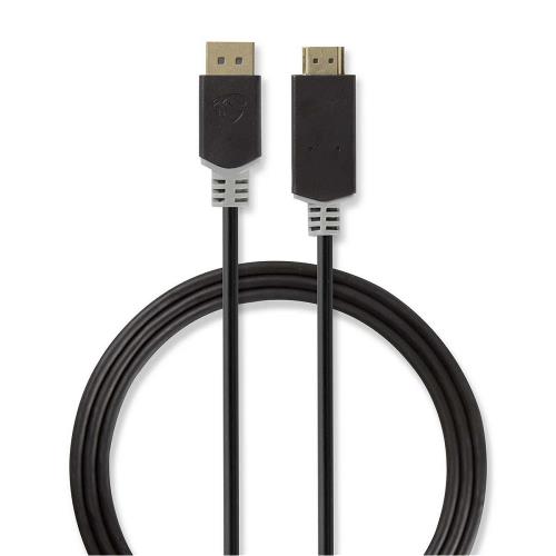 Nedis CCBW37100AT20 DisplayPort - HDMI-kabel | DisplayPort male - HDMIT-connector | 2,0 m | Antraciet