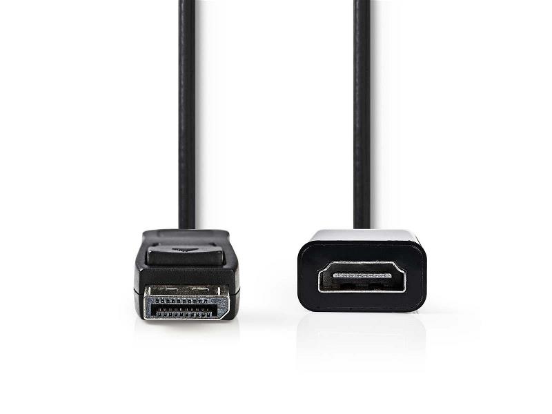 Nedis CCGP37150BK02 DisplayPort - HDMIT-kabel | DisplayPort male - HDMIT-uitgang | 0,2 m | Zwart