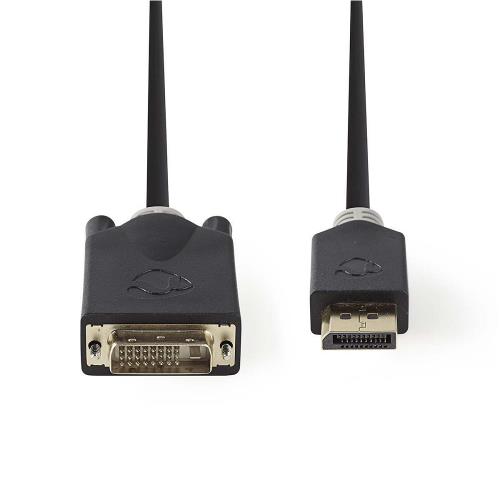 Nedis CCBW37200AT20 DisplayPort - DVI-kabel | DisplayPort male - DVI-D 24+1-pins male | 2,0 m | Antraciet