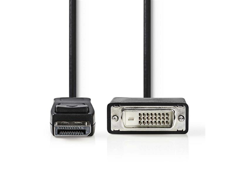 Nedis CCGP37200BK10 DisplayPort - DVI-kabel | DisplayPort male - DVI-D 24+1-pins male | 1,0 m | Zwart