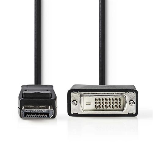 Nedis CCGP37200BK20 DisplayPort - DVI-kabel | DisplayPort male - DVI-D 24+1-pins male | 2,0 m | Zwart