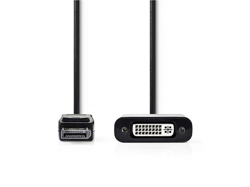 Nedis CCGP37250BK02 DisplayPort - DVI-kabel | DisplayPort male - DVI-D 24+1-pins female | 0,2 m | Zwart