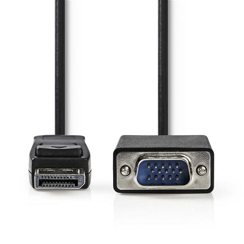 Nedis CCGP37300BK10 DisplayPort - VGA-kabel | DisplayPort male - VGA male | 1,0 m | Zwart