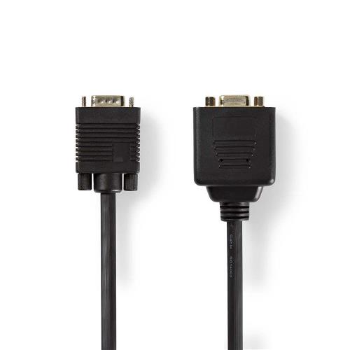 Nedis CCGP59120BK02 VGA-kabel | VGA male - 2x VGA female | 0,2 m | Zwart