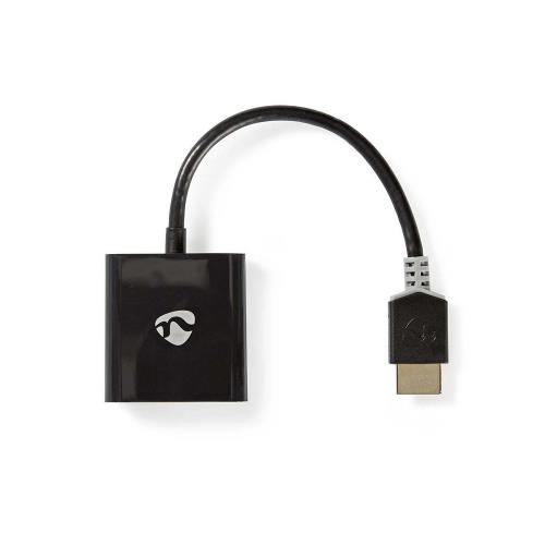 Nedis CCBW34900AT02 HDMI - VGA-kabel | HDMIT-connector - VGA female + 3,5 mm uitgang | 0,2 m | Antraciet