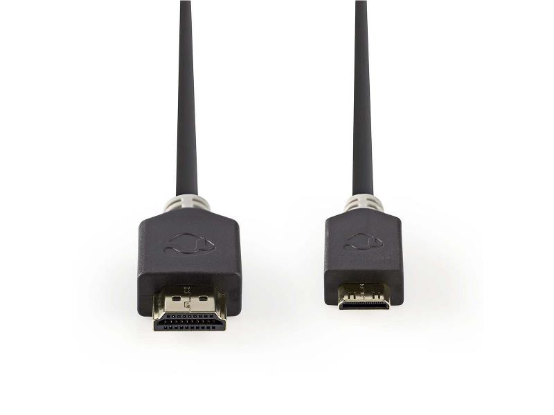 Nedis CVBW34500AT20 High Speed HDMIT-kabel met Ethernet | HDMIT-connector - HDMIT-mini-connector | 2,0 m | Antraciet