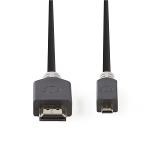 Nedis CVBW34700AT20 High Speed HDMIT-kabel met Ethernet | HDMIT-connector - HDMIT-micro-connector | 2,0 m | Antraciet
