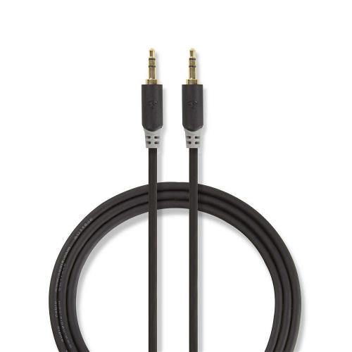 Nedis CABW22000AT10 Stereo audiokabel | 3,5 mm male - 3,5 mm male | 1,0 m | Antraciet
