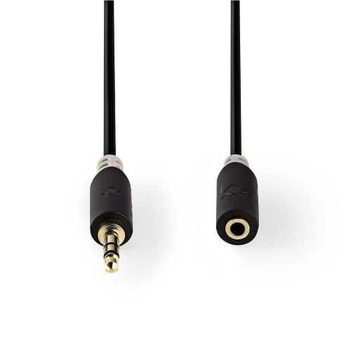 Nedis CABW22050AT100 Stereo audiokabel | 3,5 mm male - 3,5 mm female | 10 m | Antraciet