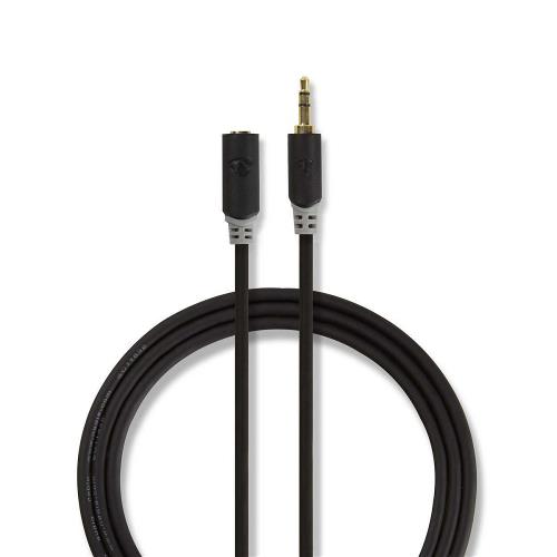 Nedis CABW22050AT100 Stereo audiokabel | 3,5 mm male - 3,5 mm female | 10 m | Antraciet
