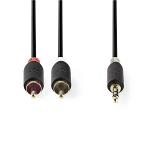 Nedis CABW22200AT20 Stereo audiokabel | 3,5 mm male - 2x RCA male | 2,0 m | Antraciet