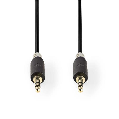 Nedis CABP22000AT10 Stereo audiokabel | 3,5 mm male - 3,5 mm male | 1,0 m | Antraciet