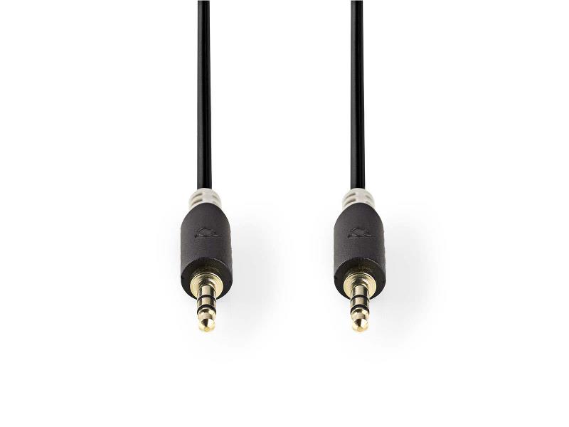 Nedis CABP22000AT10 Stereo audiokabel | 3,5 mm male - 3,5 mm male | 1,0 m | Antraciet