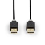 Nedis CCBP60000AT20 Kabel USB 2.0 | A male - A male | 2,0 m | Antraciet