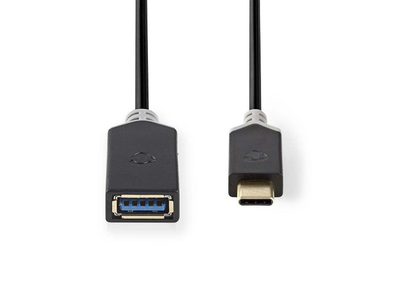 Nedis CCBP61710AT015 Kabel USB 3.0 | Type-C male - A female | 0,15 m | Antraciet