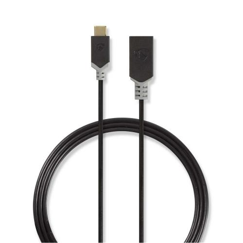 Nedis CCBP61710AT015 Kabel USB 3.0 | Type-C male - A female | 0,15 m | Antraciet