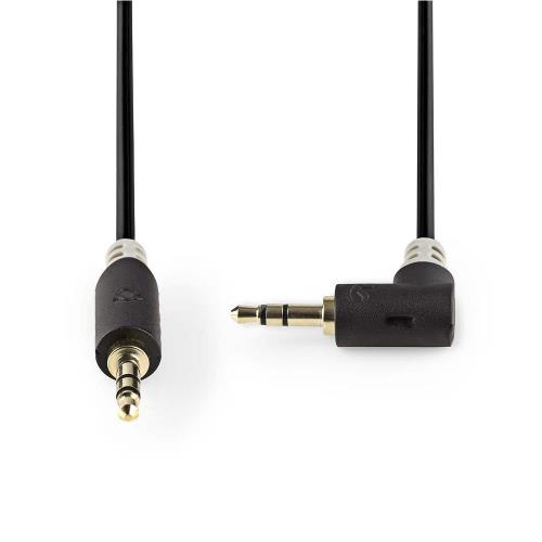 Nedis CABP22600AT10 Stereo audiokabel | 3,5 mm male - 3,5 mm male haaks | 1,0 m | Antraciet