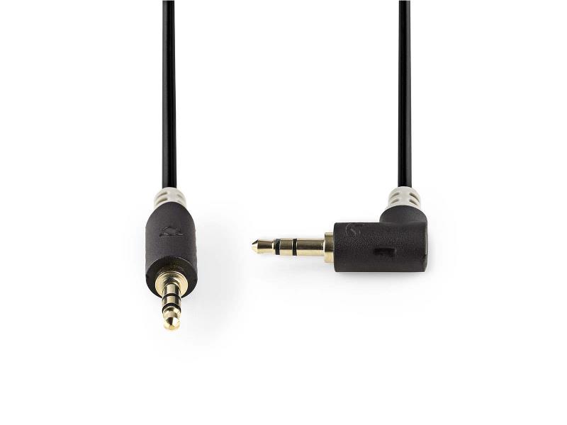 Nedis CABP22600AT10 Stereo audiokabel | 3,5 mm male - 3,5 mm male haaks | 1,0 m | Antraciet
