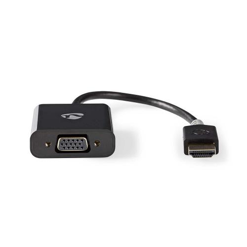 Nedis CCBP34900AT02 HDMI - VGA-kabel | HDMIT-connector - VGA female + 3,5 mm uitgang | 0,2 m | Antraciet