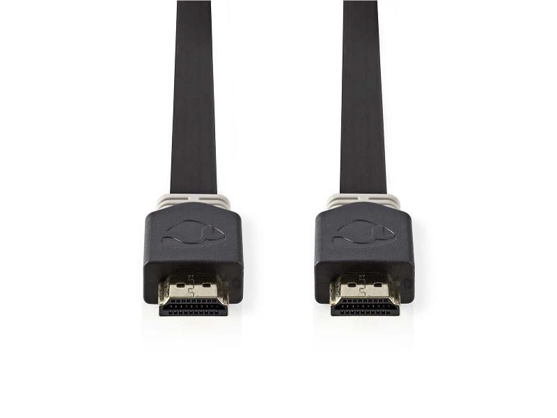 Nedis CVBP34100AT20 Platte High Speed HDMIT-kabel met Ethernet | HDMIT-connector - HDMIT-connector | 2,0 m | Antraciet