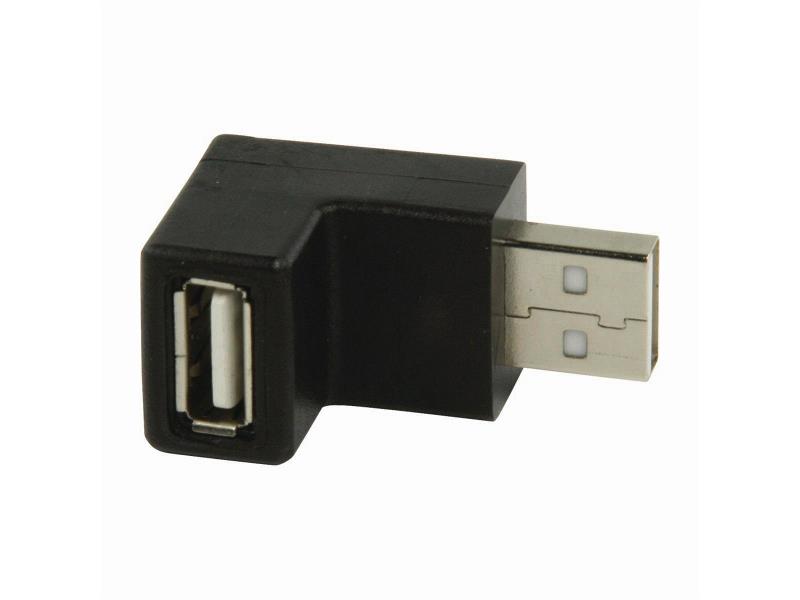 Nedis CCGP60930BK USB 2.0-Adapter | A Male - A Female | 90° Gehoekt | Zwart