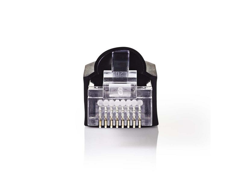 Nedis CCGP89350BK Netwerkconnector-Set | RJ45 Male + Trekontlasting - Voor Solid Cat5 UTP-Kabels | 10 Stuks | Zwart