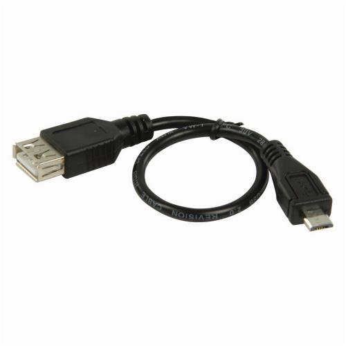 Nedis CCGP60570BK02 USB 2.0-Kabel | Micro-B Male - A Female | 0,2 m | Zwart