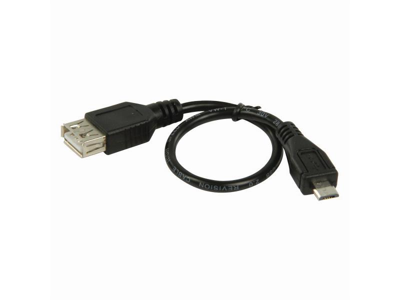 Nedis CCGP60570BK02 USB 2.0-Kabel | Micro-B Male - A Female | 0,2 m | Zwart