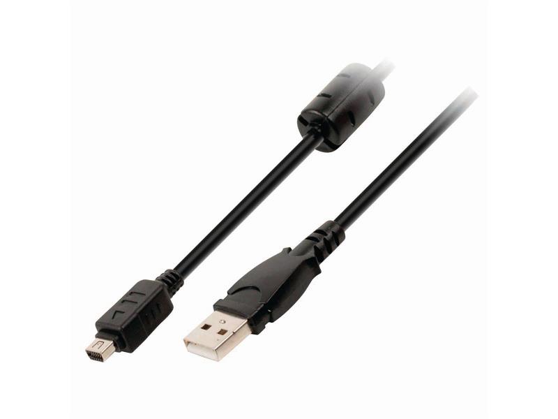 Nedis CCGP60802BK20 Datakabel voor Camera's | USB-A Male - Olympus 12-Pins Male | 2,0 m | Zwart