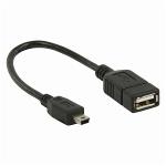 Nedis CCGP60315BK02 On-the-Go USB 2.0-Kabel | Mini 5-Pins Male - A Female | 0,2 m | Zwart