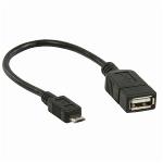 Nedis CCGP60515BK02 On-the-Go USB 2.0-Kabel | Micro-B Male - A Female | 0,2 m | Zwart