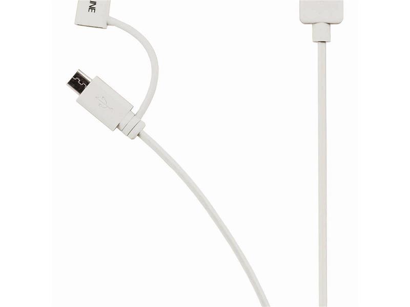 Nedis CCGP39400WT10 2-in-1 Sync and Charge-Kabel | USB-A Male - Micro-B Male / Apple Lightning 8-Pins Male | 1,0 m | Wit