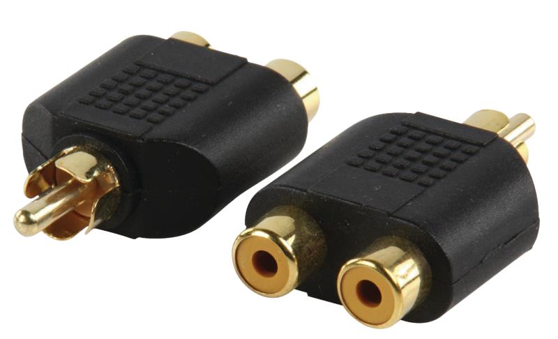 Valueline AC-016GOLD Adapter plug RCA stekker - 2x RCA kontra stekker met vergulde kontakten