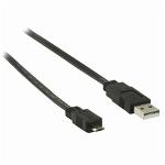 Nedis CCGP60505BK10 Platte USB 2.0-Kabel | A Male - Micro-B Male | 1,0 m | Zwart