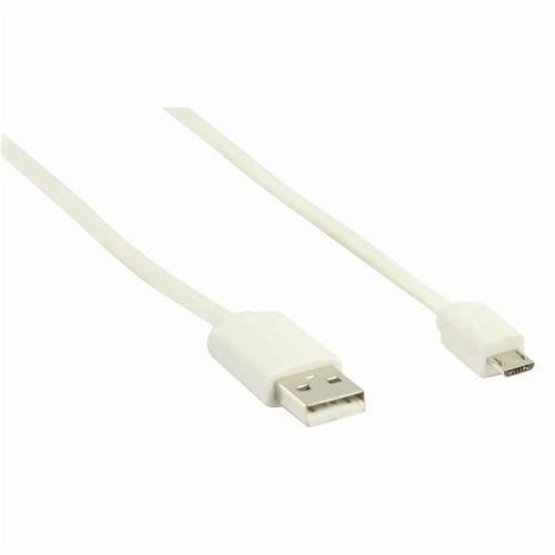 Nedis CCGP60410WT10 Platte USB 2.0-Kabel | A Male - Micro-B Male | 1,0 m | Wit