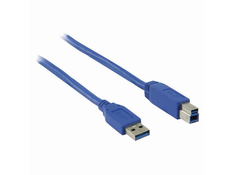 Nedis CCGP61100BU30 USB 3.0-Kabel | A Male - B Male | 3,0 m | Blauw