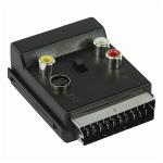 Nedis CVGP31903BK Schakelbare SCART-Adapter | SCART Male - SCART Female + S-Video Female + 3x RCA Female | Zwart
