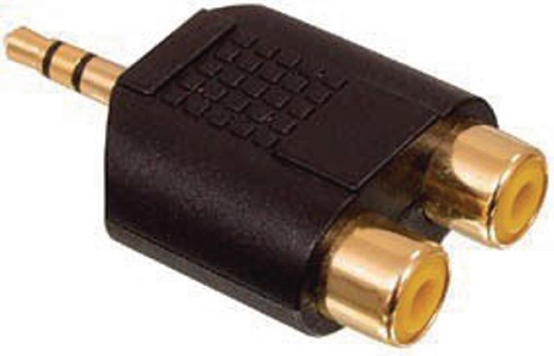 Valueline AC-010GOLD Adapter plug 3.5mm stereo stekker - 2x RCA kontra stekker met vergulde kontakten