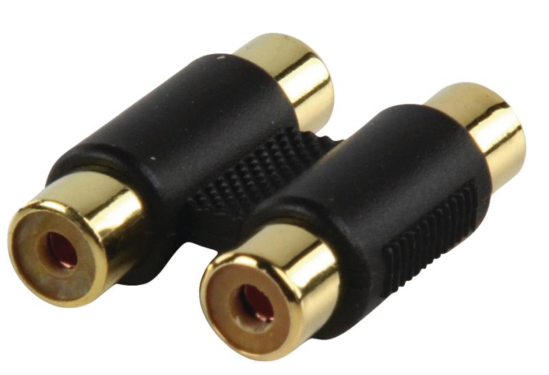Valueline AC-027GOLD Adapter plug 2x RCA kontra stekker - 2x RCA kontra stekker met vergulde kontakten