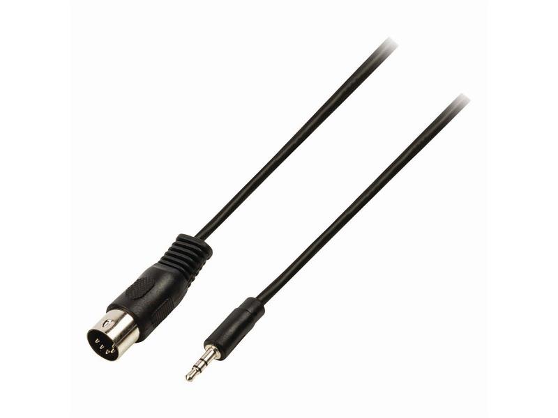 Nedis CAGP20100BK10 DIN-Audiokabel | DIN 5-Pins Male - 3,5 mm Male | 1,0 m | Zwart