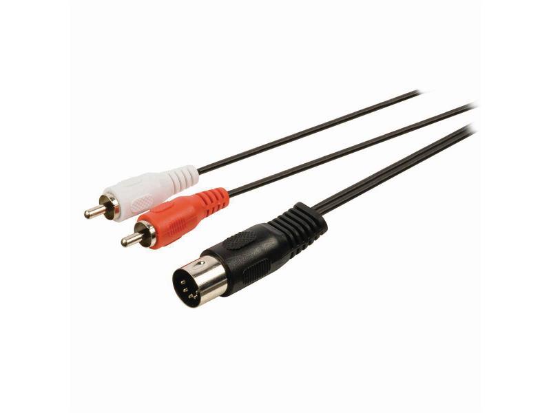 Nedis CAGP20200BK10 DIN-Audiokabel | DIN 5-Pins Male - 2x RCA Male | 1,0 m | Zwart