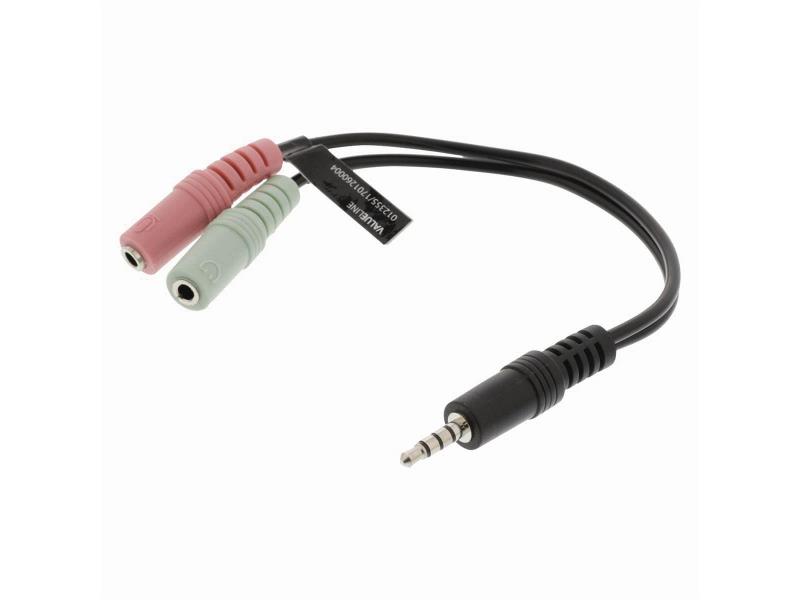 Nedis CAGP22150BK02 Audiokabel Headset | 3,5 mm Male - 2x 3,5 mm Female | 0,2 m | Zwart